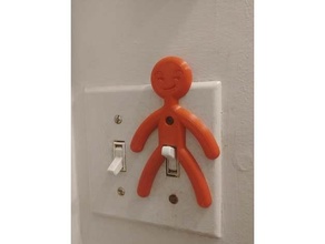 divertido ligero cambiar interruptor casa baño sucio gracioso firmar travieso sonrisa afectada sonriendo 3d print model - Mito3D