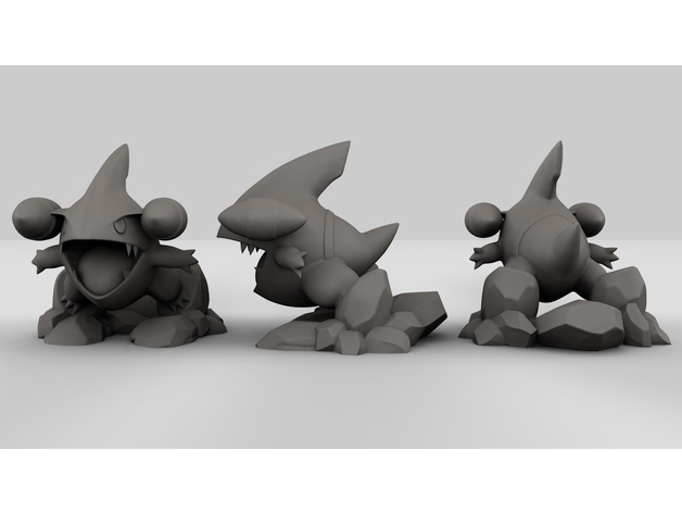 pok seg gible hd modelos animal dragões modelo Pokémon 3D print model - Mito3D