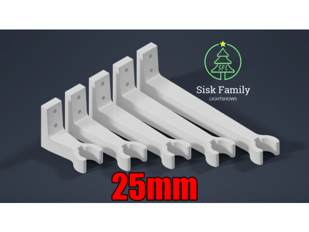 25mm pvc boru binmek klips tel kanal dış mekan Bahçe Noel metrik sch40 destek sfl ws2811 xlights 3D print model - Mito3D