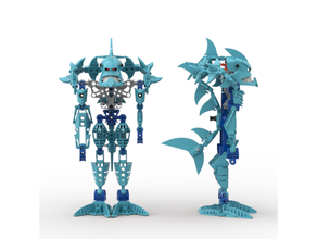 shark skakdi head spine toy & game accessories bionicle lego 3d print model - Mito3D