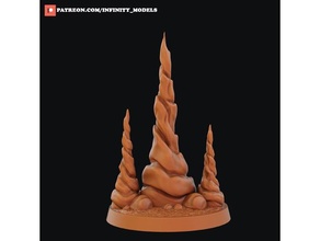 stalagmites table miniature modèles 28mm jeu plateau grotte dnd Terre Jeu Roche calcul terrain monde souterrain 3d print model - Mito3D