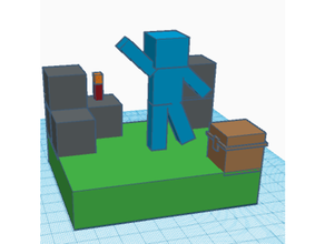 Minecraft Steve mağara oyunlar rakamlar 3d print model - Mito3D