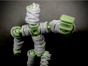 mummia avvolge modibot mo figura kit costruzione giocattoli azione armatura articolato palla comune blocchi codice creatura regalo Halloween madewithtinkercad modulare posabile fantoccio spaventoso stopmotion 3d print model - Mito3D