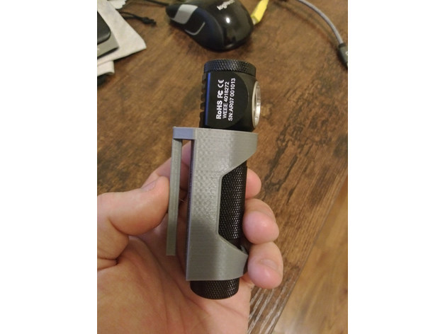 wowtac a2s flashlight holder customize openscad gadgets 90 degree 3D print model - Mito3D