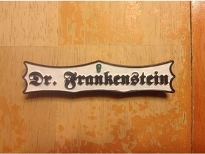 dr Frankenstein badge costume cosplay scientifique 3d print model - Mito3D