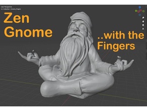 gnome zen fingers people finger middle 3d print model - Mito3D