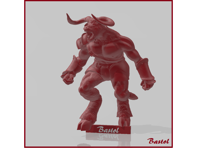 sangue ciotola Minotauro 2 Giochi Beastman uomini bestia grande tipo bloodbowl caos guerriero fantasia calcio 3D print model - Mito3D