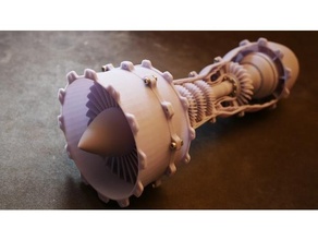 low-bypass turbofan 3d printing jet engine turbine turbojet 3d print model - Mito3D