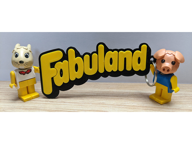 Lego fabuland logotipo key ring chaveiro chaveiros 3D print model - Mito3D