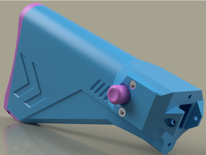 folding battery stock nerf gryphon 3s 2200mah compatible toys & games holder flywheel lipo blaster mod 3d print model - Mito3D