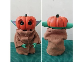 pumpkin mask baby yoda toy & game accessories halloween star wars 3d print model - Mito3D
