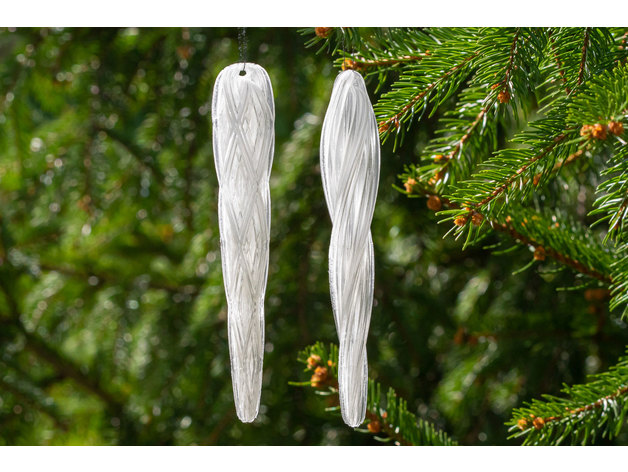 christmas icicle ornaments 2 decor decoration ornament festive holiday 3D print model - Mito3D