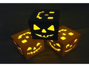jack lantern cubes décor Halloween décoration 3d print model - Mito3D
