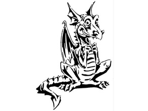 dragon stencil 8 2d art animal fantasy halloween legend myth 3d print model - Mito3D