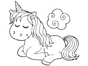 unicorn stencil 7 2d art fairy fantasy horse myth pony 3d print model - Mito3D