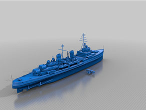 hms belfast 3d printing battlecruiser battleship british light cruiser navy ship ww2 3d print model - Mito3D