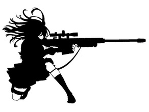 2d sniper girl art 2dart wall 3d print model - Mito3D