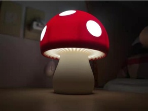 champignon lampe LED lumière mario veilleuse nuit super bros 3d print model - Mito3D