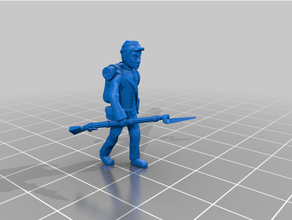 americano civile guerra milizia 28mm alternato pose Modelli 28mmscale miniatura miniwargaming gioco wargaming 3d print model - Mito3D