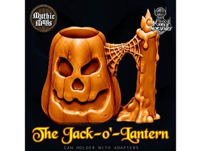 jack-o'-lantern - mythic kitchen & dining 12oz 16oz 33cl 50cl adapter arsmoriendi arsmoriendi3d beer beverage canholder container cup cupholder dice dicebox diceholder holder jack-o-lantern jackolantern koozie lid monster mythicmugs mythicpotions nosupport nosupports potions pumpkin soda stein storage supportfree supportless threaded threads 3d print model - Mito3D