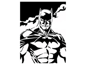 batman stencil 7 2d art arkham horror knight bat man brucewayne bruce wayne dark dc comics 3d print model - Mito3D