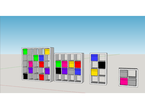 modello ikea kallax piccolo Conservazione scatola dimensioni mobilia casa delle bambole Bambola parti 3d print model - Mito3D