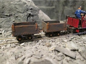 slate quarry rubbish wagon improved design models model trains 3d print model - Mito3D