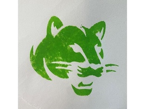 cougar stencil art animal cat head mountain lion paint 3d print model - Mito3D
