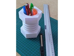 pen holder screw art tools desk pencil 3d print model - Mito3D