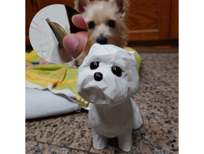 westie bank household dog piggy terrier white 3d print model - Mito3D
