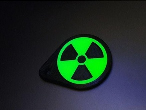 radiation hazard trinket keychain pendant signs & logos biohazard nuclear 3d print model - Mito3D
