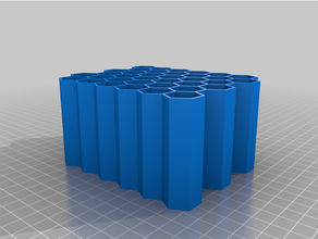 modular hexadecimal lápiz soporte 36 lapices contenedores 3d print model - Mito3D