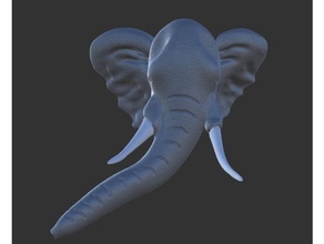 elefante cabeça troféu animais animal jogos Caçando modelo suporte 3d print model - Mito3D