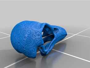 oyuk kuzgun kafatası motif 3d baskı 3d print model - Mito3D