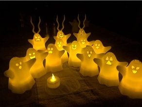 13 halloween ghosts led tea light sculptures ghost decoration 3d print model - Mito3D