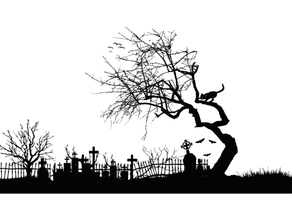 graveyard wall art 2d 2dart wallart 3d cnc 3018 engraver creepy decor decoration grave halloween homedecor outline scary silhouette stencil yard 3d print model - Mito3D