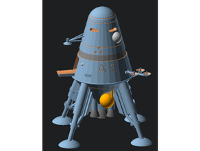 a1 lander - late 1950's vision sculptures model trains openscad script rocket 3d print model - Mito3D