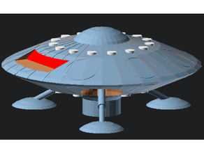 UFO intern Hohlraum LED fähig Fahrzeuge Modell openscad Skript 3d print model - Mito3D