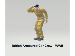 británico blindado coche vehiculo tripulación Guerra Mundial personas soldado ww2 3d print model - Mito3D