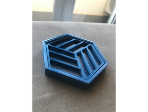 hexagonal coaster cup holder decor beer cupholder drink hexagon house support 3d print model - Mito3D