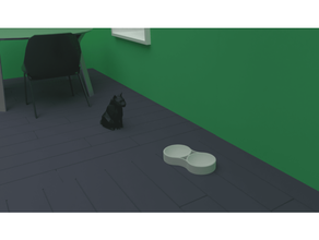 gato comida cuenco mascotas gatos mascota 3d print model - Mito3D