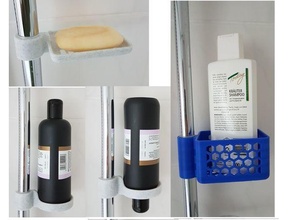 Sabonete prato garrafa bandeja cesta chuveiro banheiro acessórios organizador suporte xampu descansar caddie saboneteira 3d print model - Mito3D