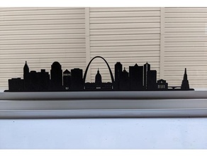 st louis skyline silhouette 2d art 3d print model - Mito3D