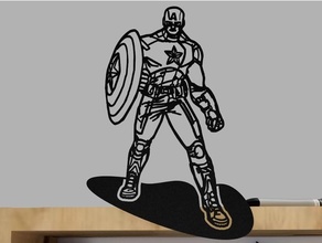 captain america 2d art avengers marvel comics 3d print model - Mito3D