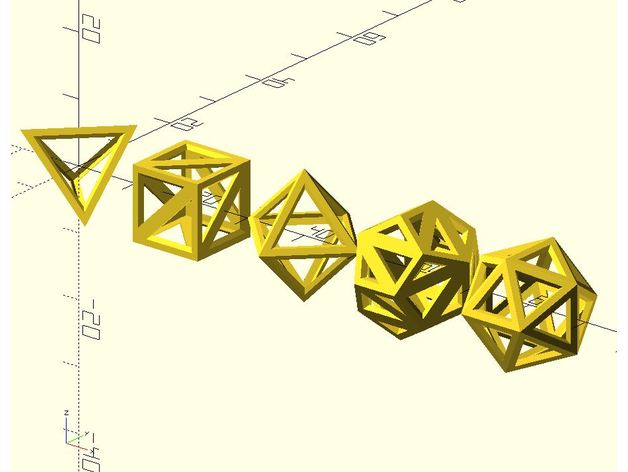 platonic solid wireframe math polyhedra regular polyhedron 3D print model - Mito3D