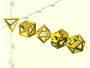platonik katı tel kafes matematik çokyüzlü düzenli 3d print model - Mito3D