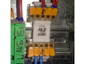 wago 221 din rotaia titolare supporto marcatori buco elettronica morsetto morsetti connettore 3d print model - Mito3D