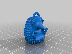 sitting hedgehog keychain keychains 3d print model - Mito3D
