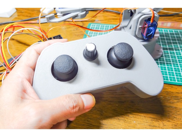manette 2 joysticks 1 potentiometer robotique arduino mod monter potentiomètre framboise pi 3D print model - Mito3D