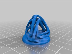 twisted tetrahedron curio 3d printing abstract base polygon shape 3d print model - Mito3D